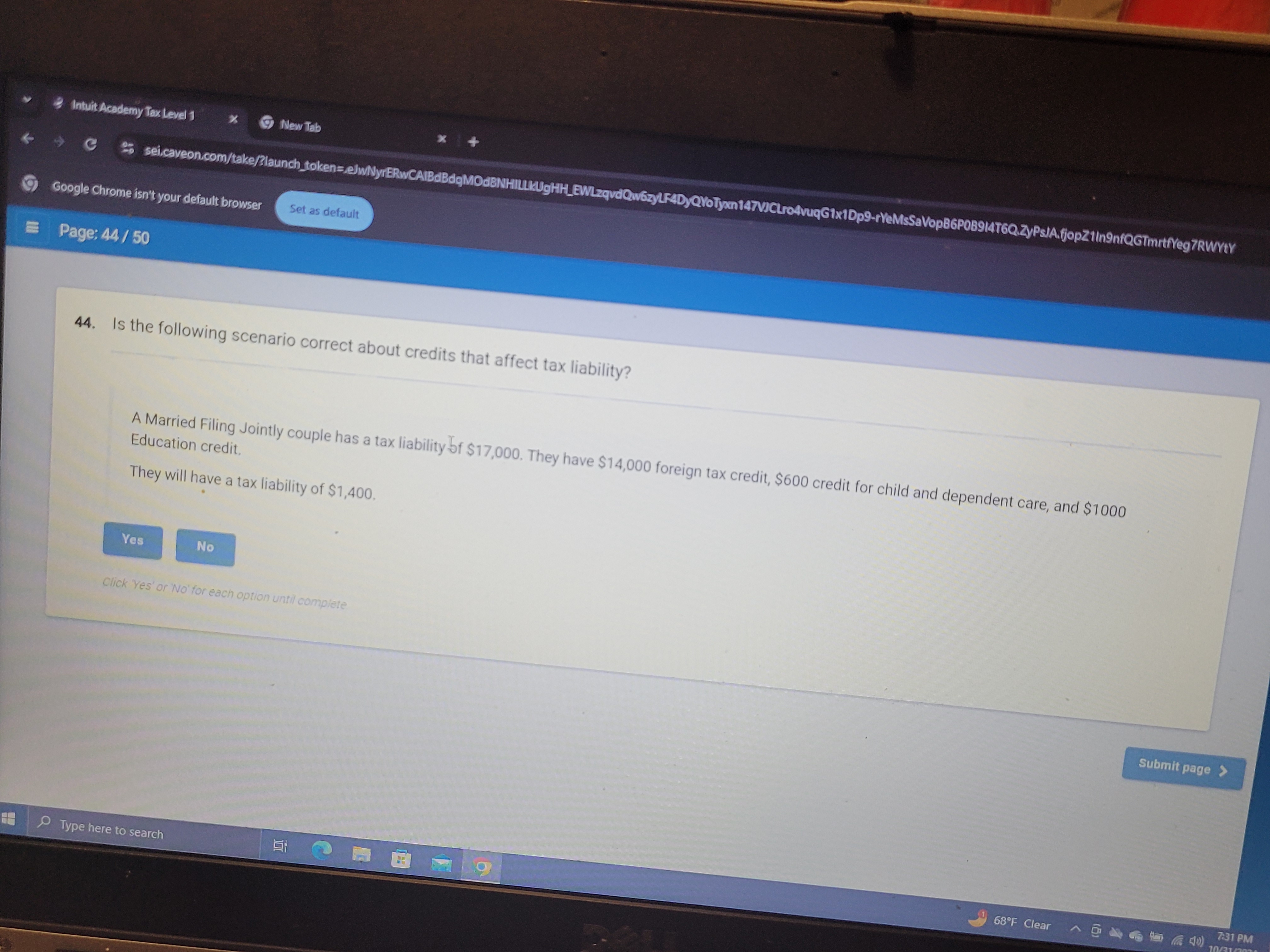 I s the following scenario correct about credits