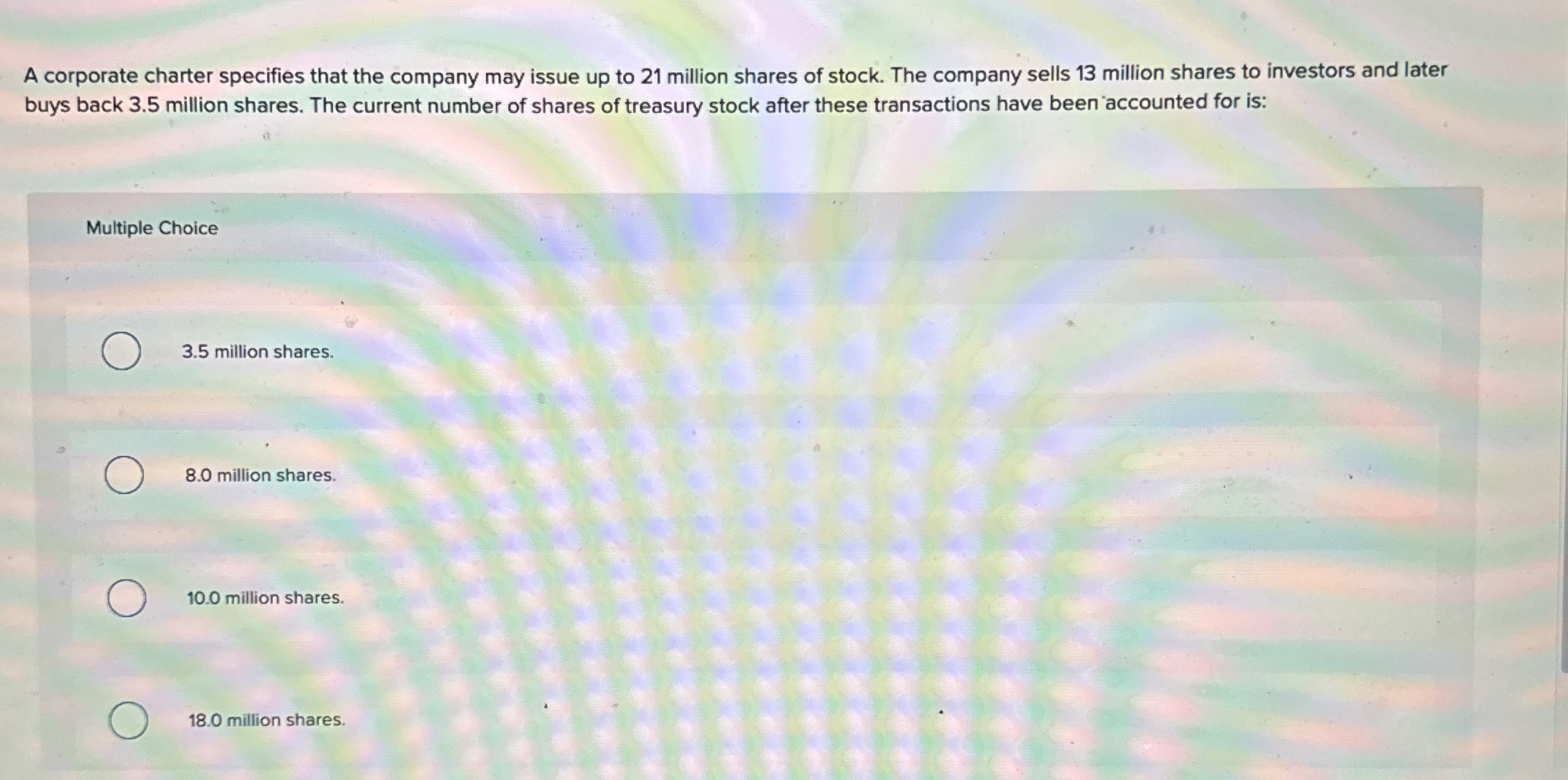 A corporate charter specifies that the company