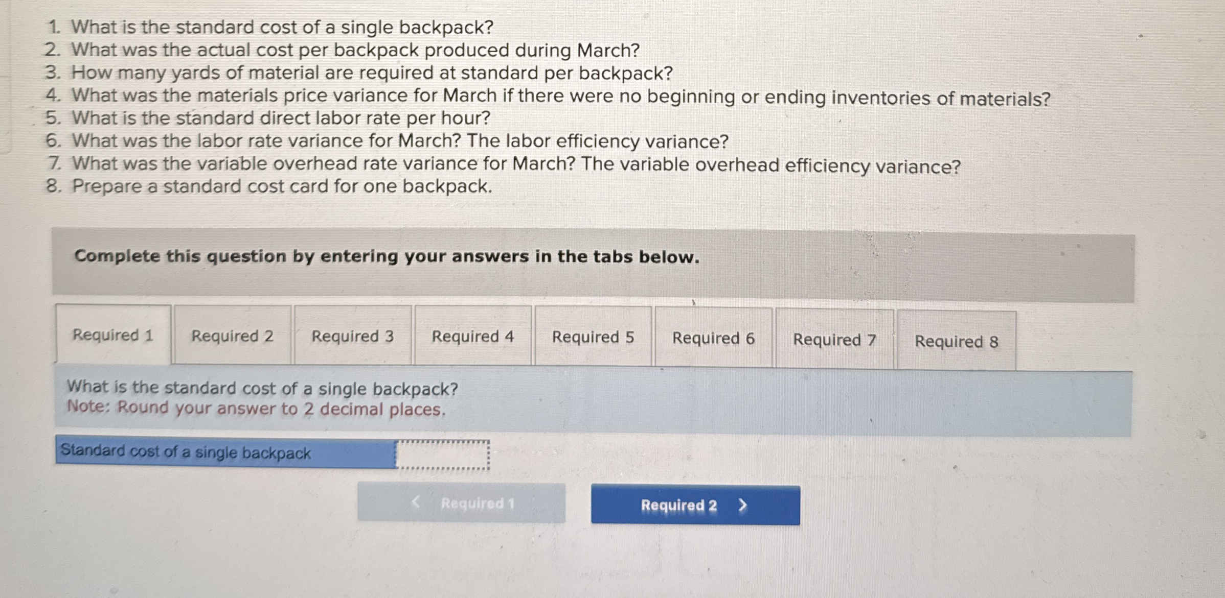 Problem 1 0 - 1 6 ( Algo ) Comprehensive Variance
