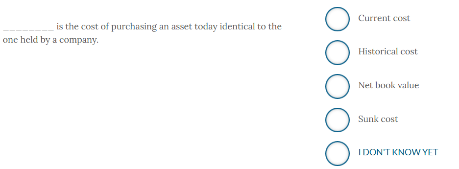 is the cost of purchasing an asset today