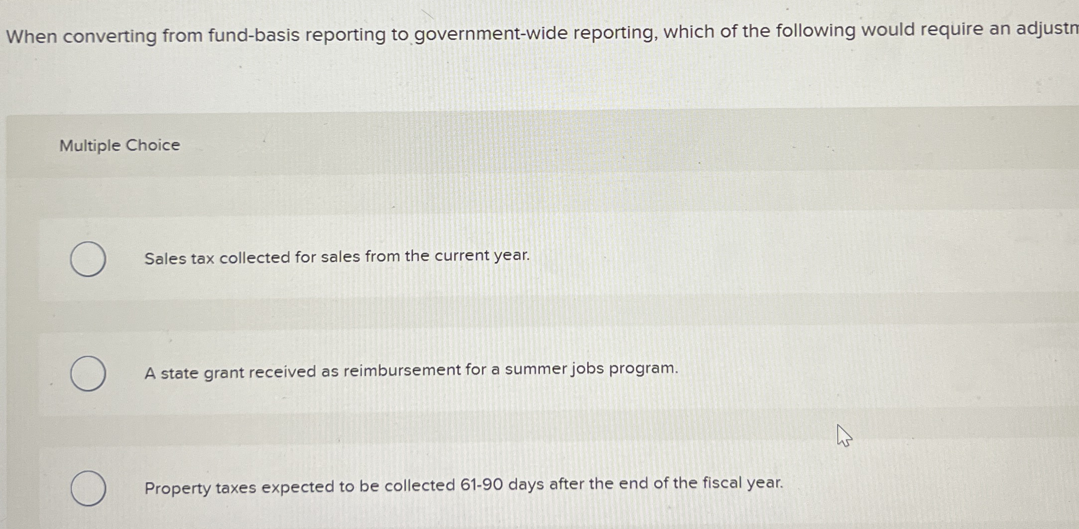 When converting from fund - basis reporting to