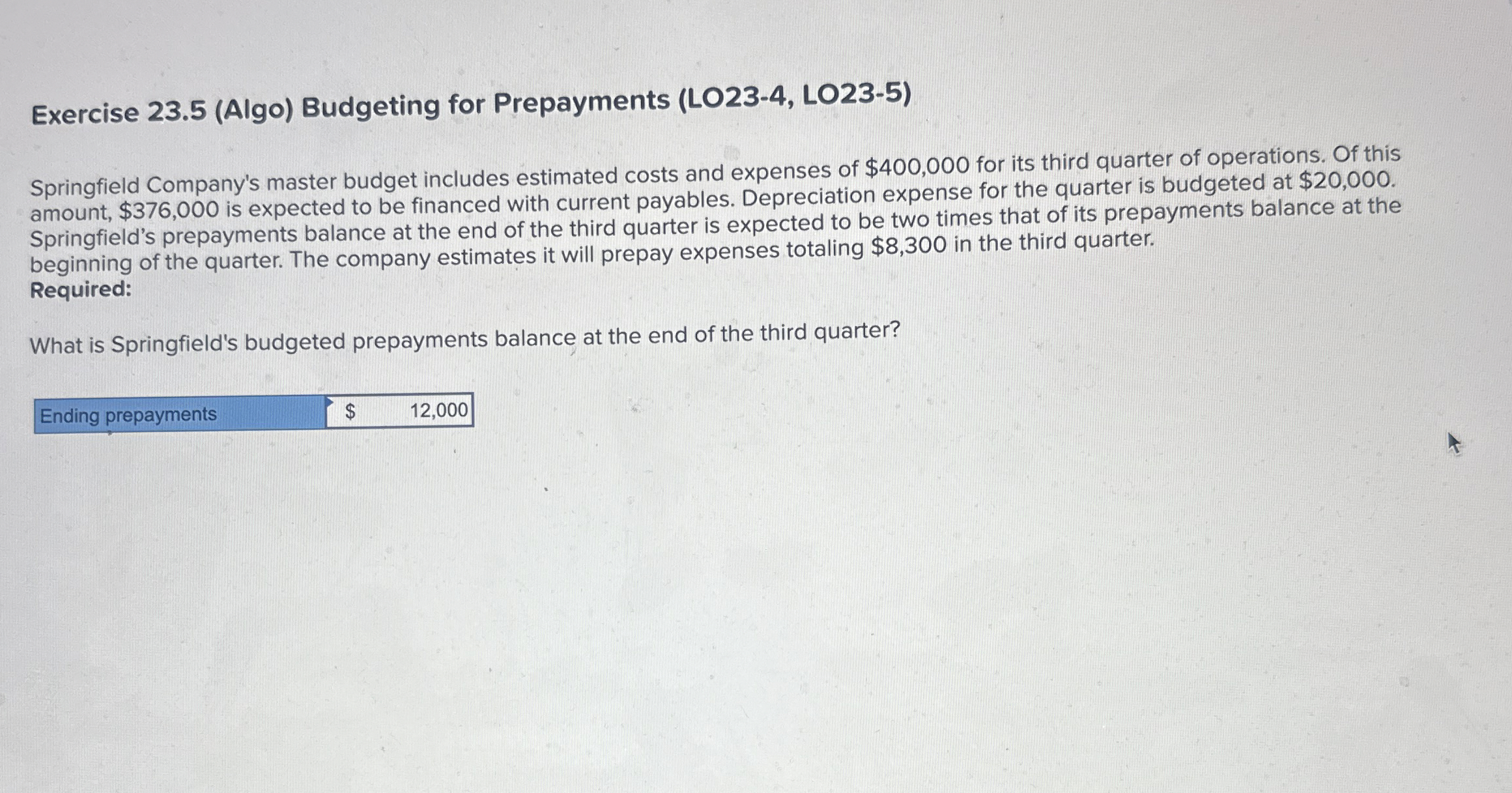 Exercise 2 3 . 5 ( Algo ) Budgeting for