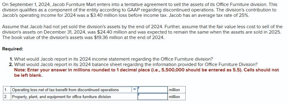 On September 1 , 2 0 2 4 , Jacob Furniture Mart