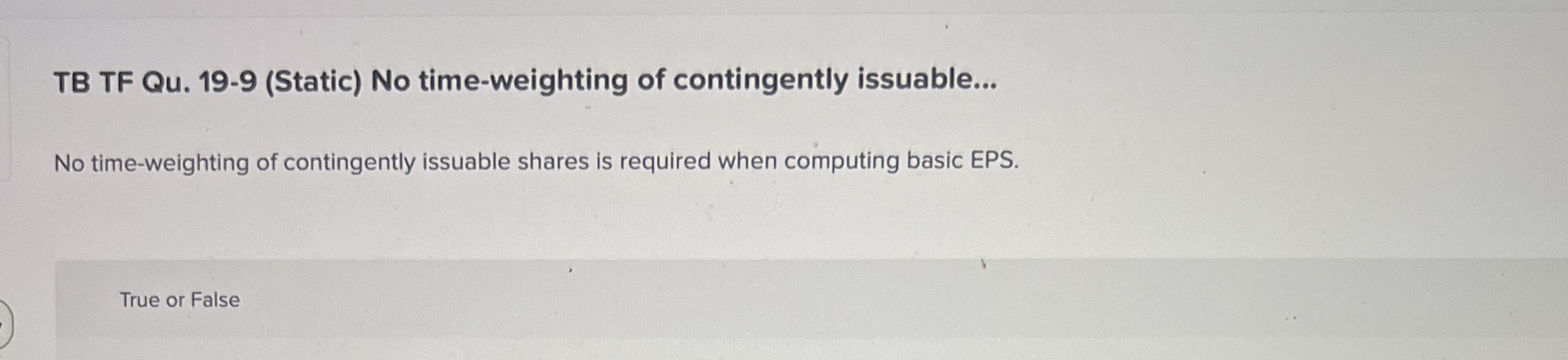 TB TF Qu . 1 9 - 9 ( Static ) No time - weighting