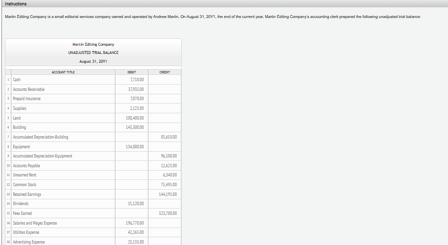 Instructions The data needed to determine year -