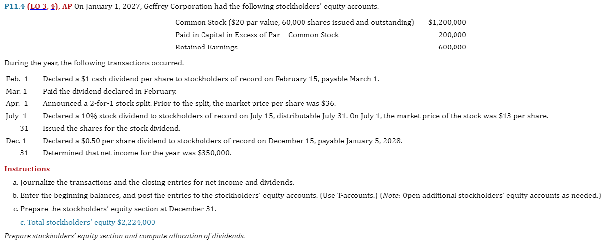 P 1 1 . 4 ( LO 3 , 4 ) , AP On January 1 , 2 0 2