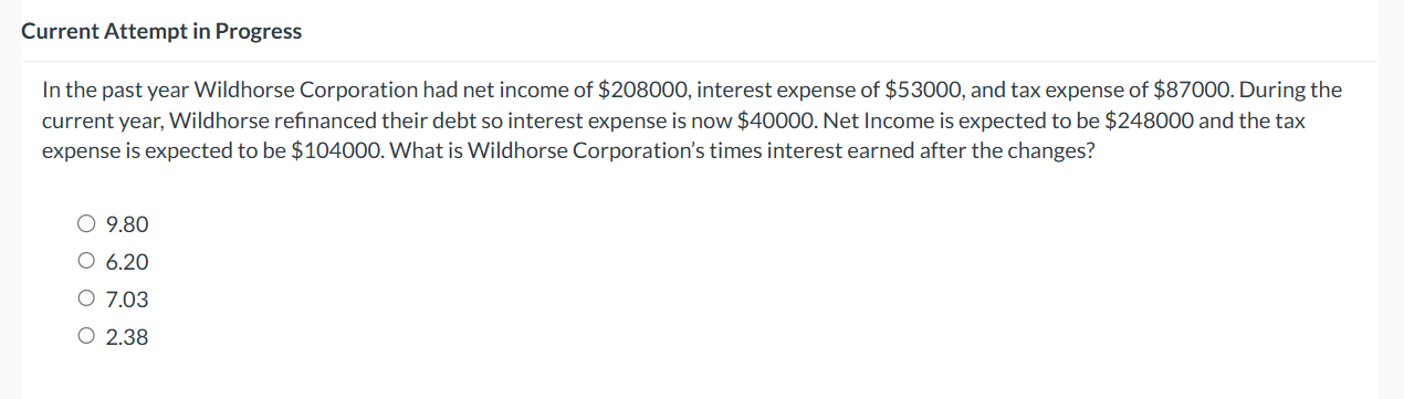 Current Attempt i n Progress I n the past year