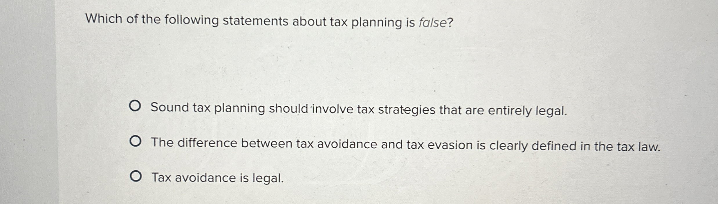 Which of the following statements about tax