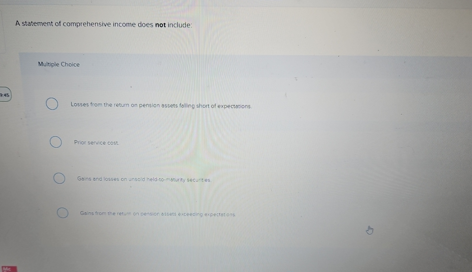 A statement of comprehensive income does not