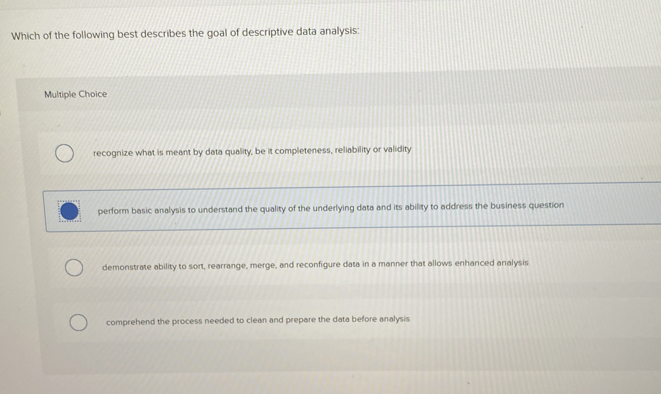 Which of the following best describes the goal of