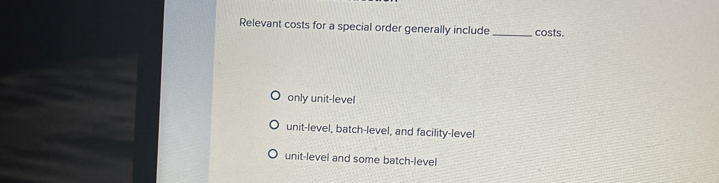 Relevant costs for a special order generally