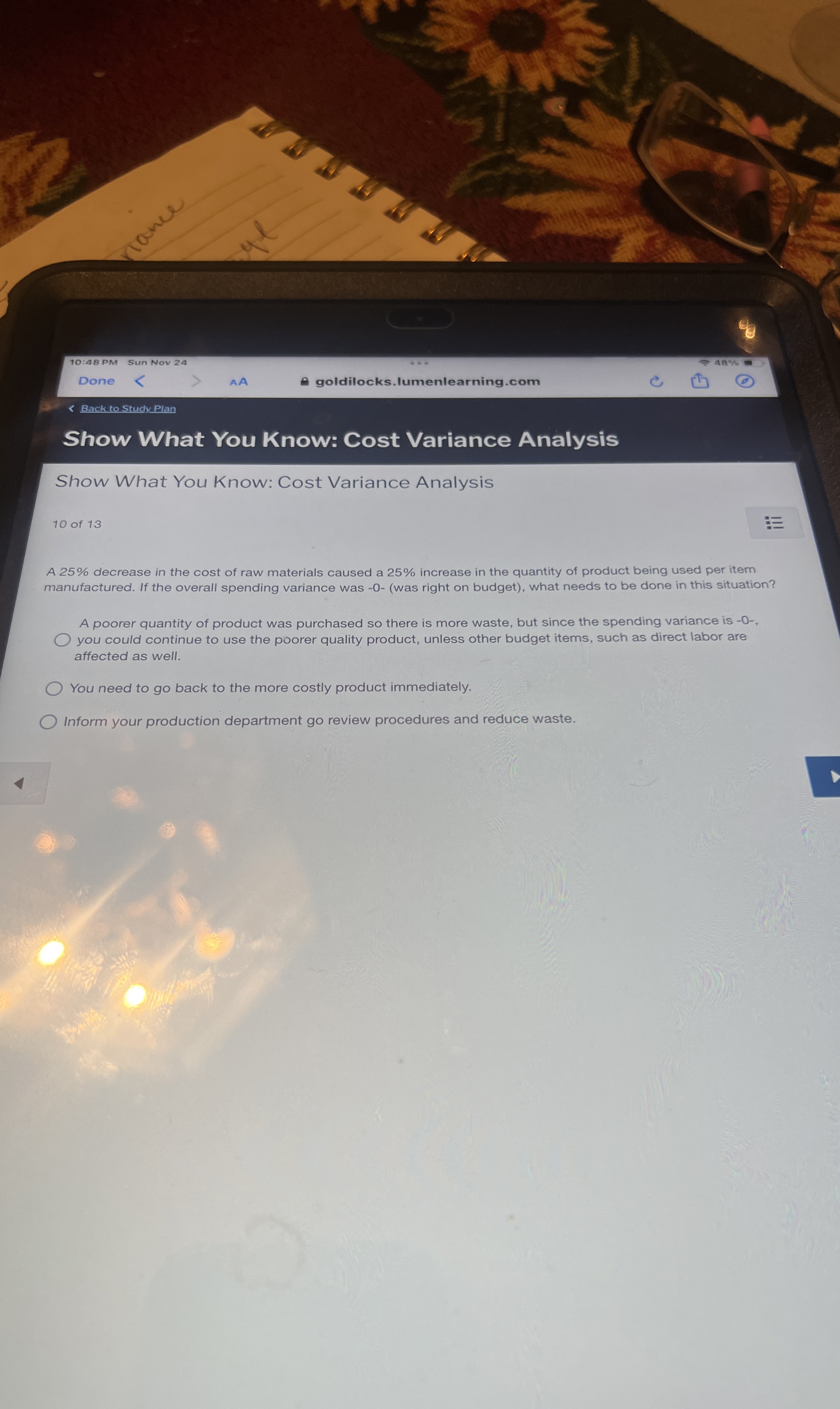 1 0 : 4 8 PM Sun Nov 2 4 Done