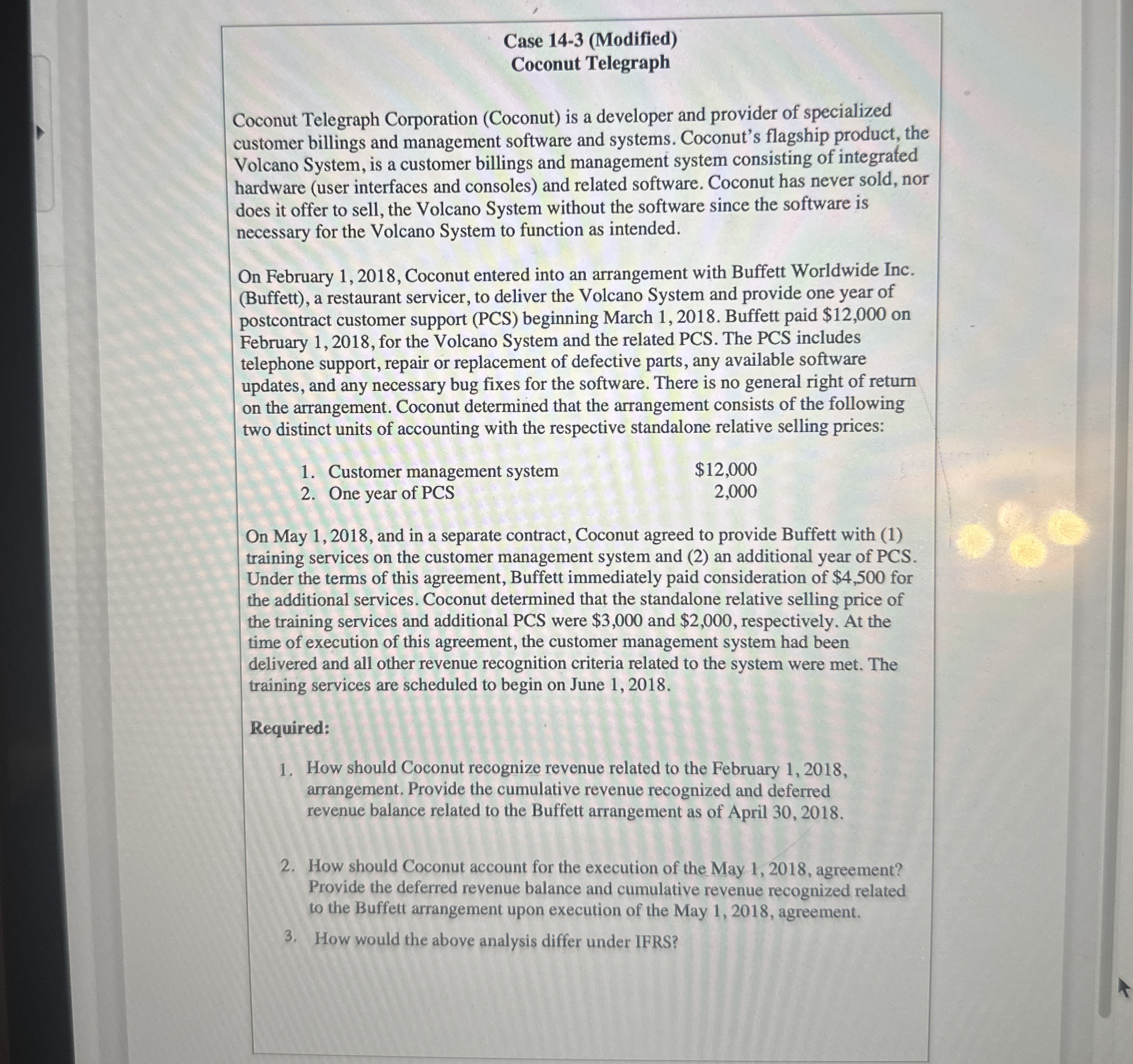 Case 1 4 - 3 ( Modified ) Coconut Telegraph