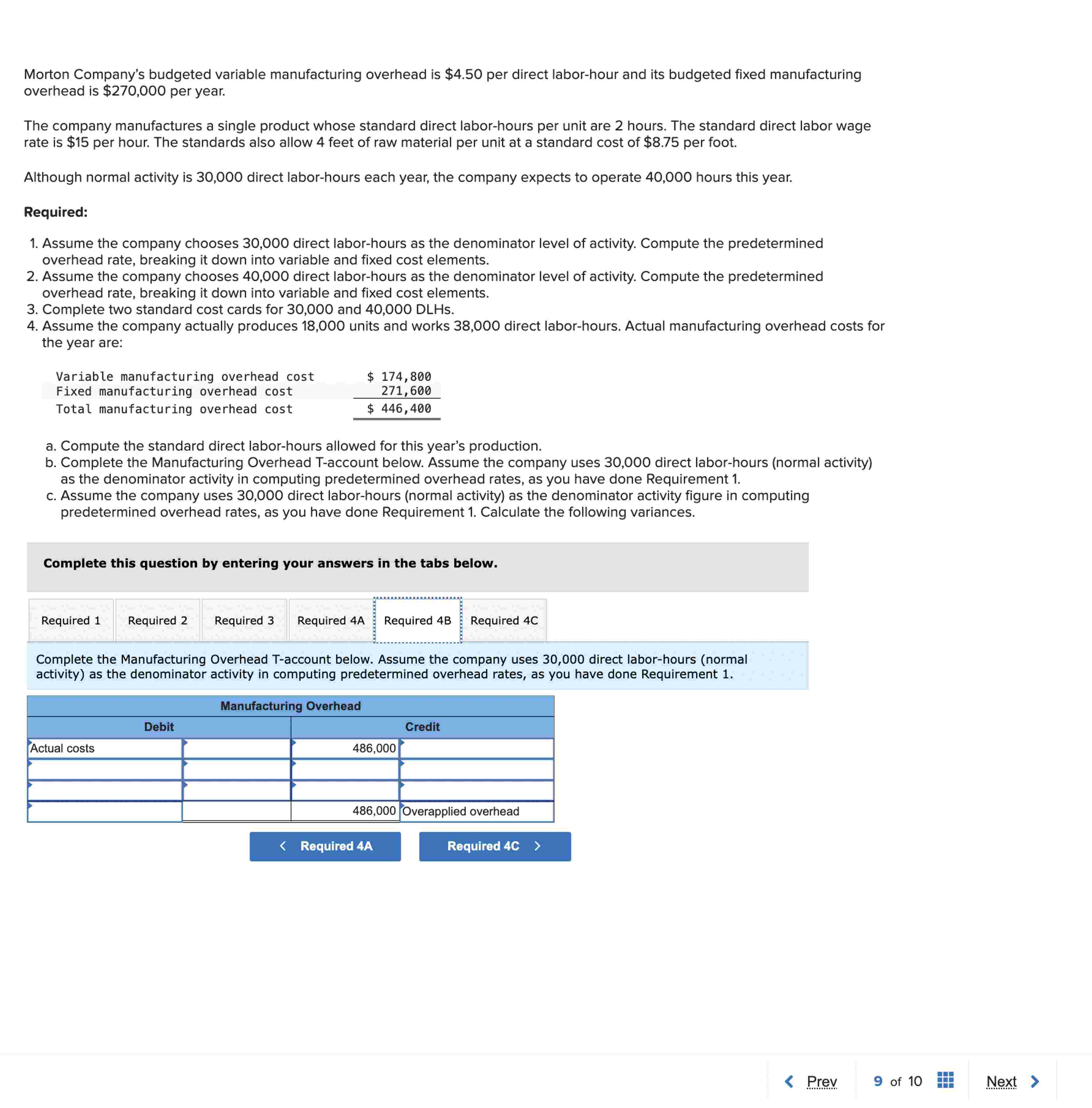 . Morton Company's budgeted variable