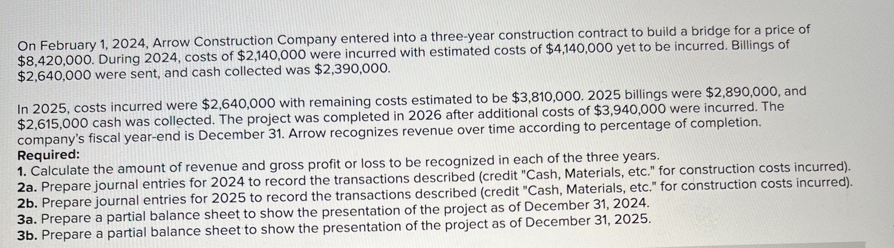On February 1 , 2 0 2 4 , Arrow Construction