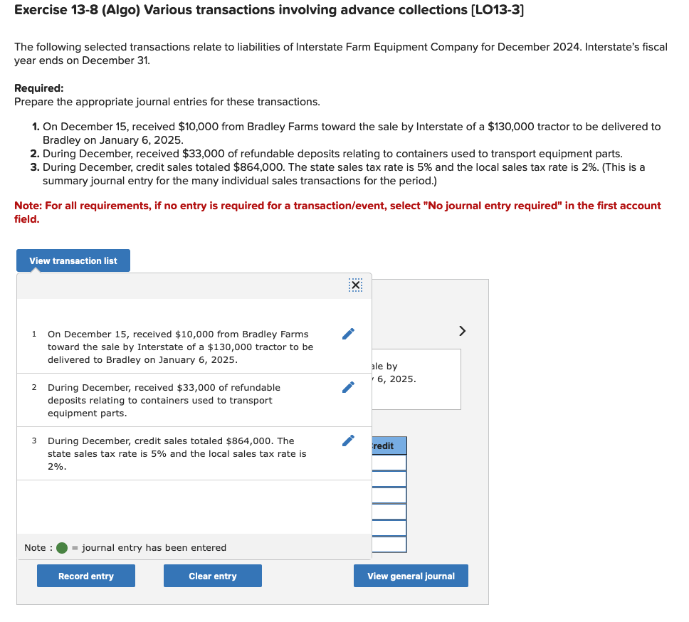 Exercise 1 3 - 8 ( Algo ) Various transactions