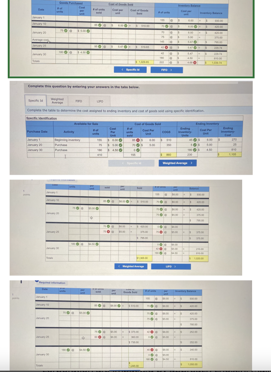 FIX THE WRONG ANSWERS IN RED Required information