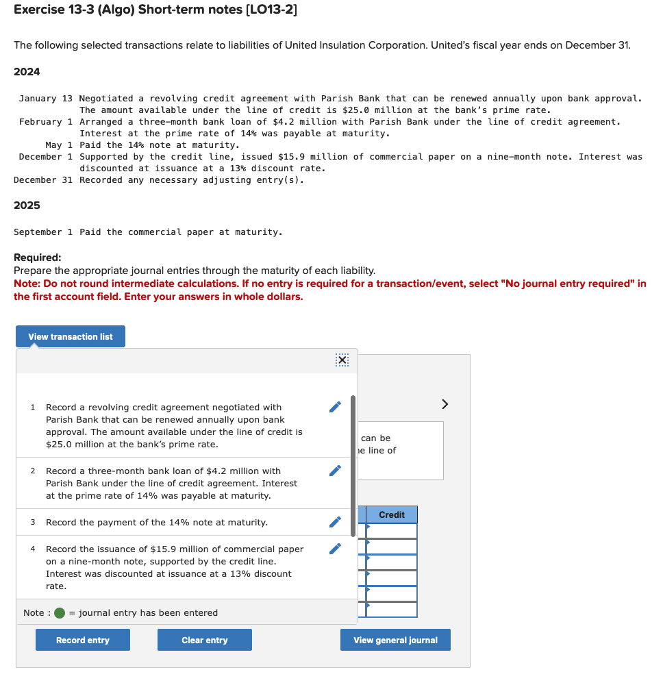 Exercise 1 3 - 3 ( Algo ) Short - term notes [ LO
