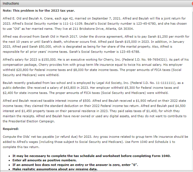 Instructions Note: This problem is for the 2 0 2