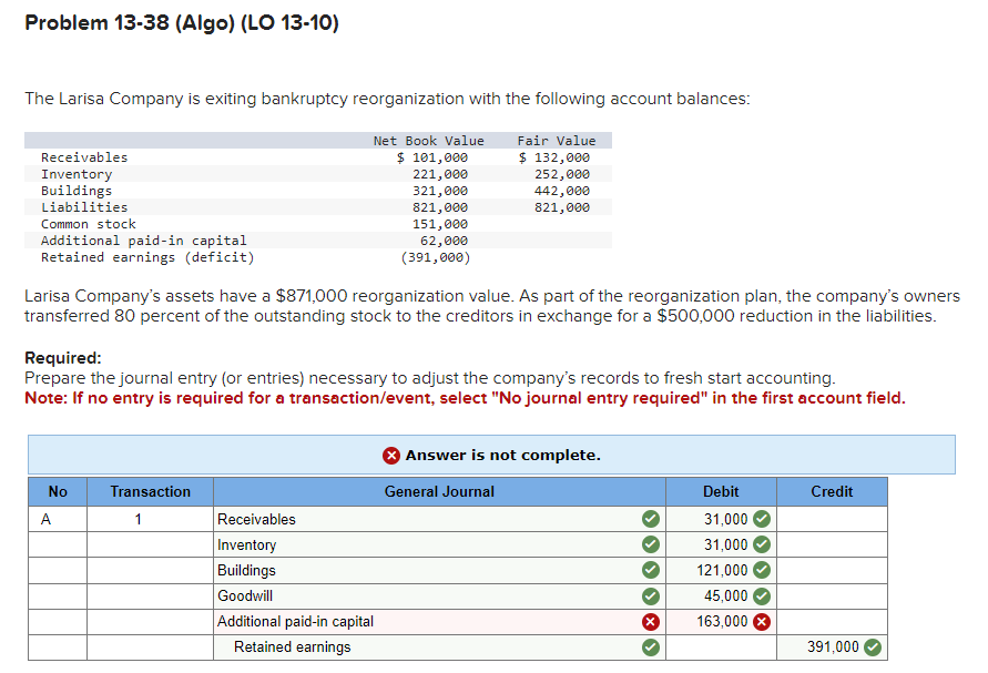 Problem 1 3 - 3 8 ( Algo ) ( LO 1 3 - 1 0 ) The