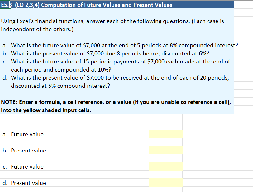 E 5 . 3 ( LO 2 , 3 , 4 ) Computation of Future