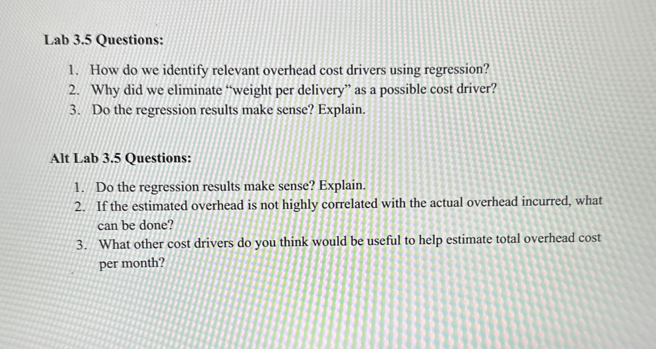 Page 2 1 1 Deriving Cost Drivers for Activity -
