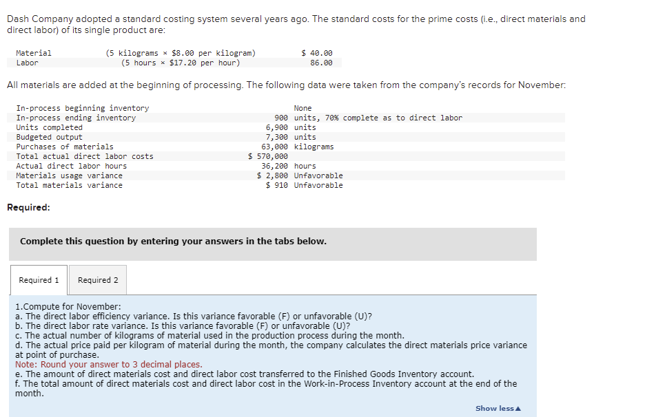 Step 1 : Compute for November: a . The direct