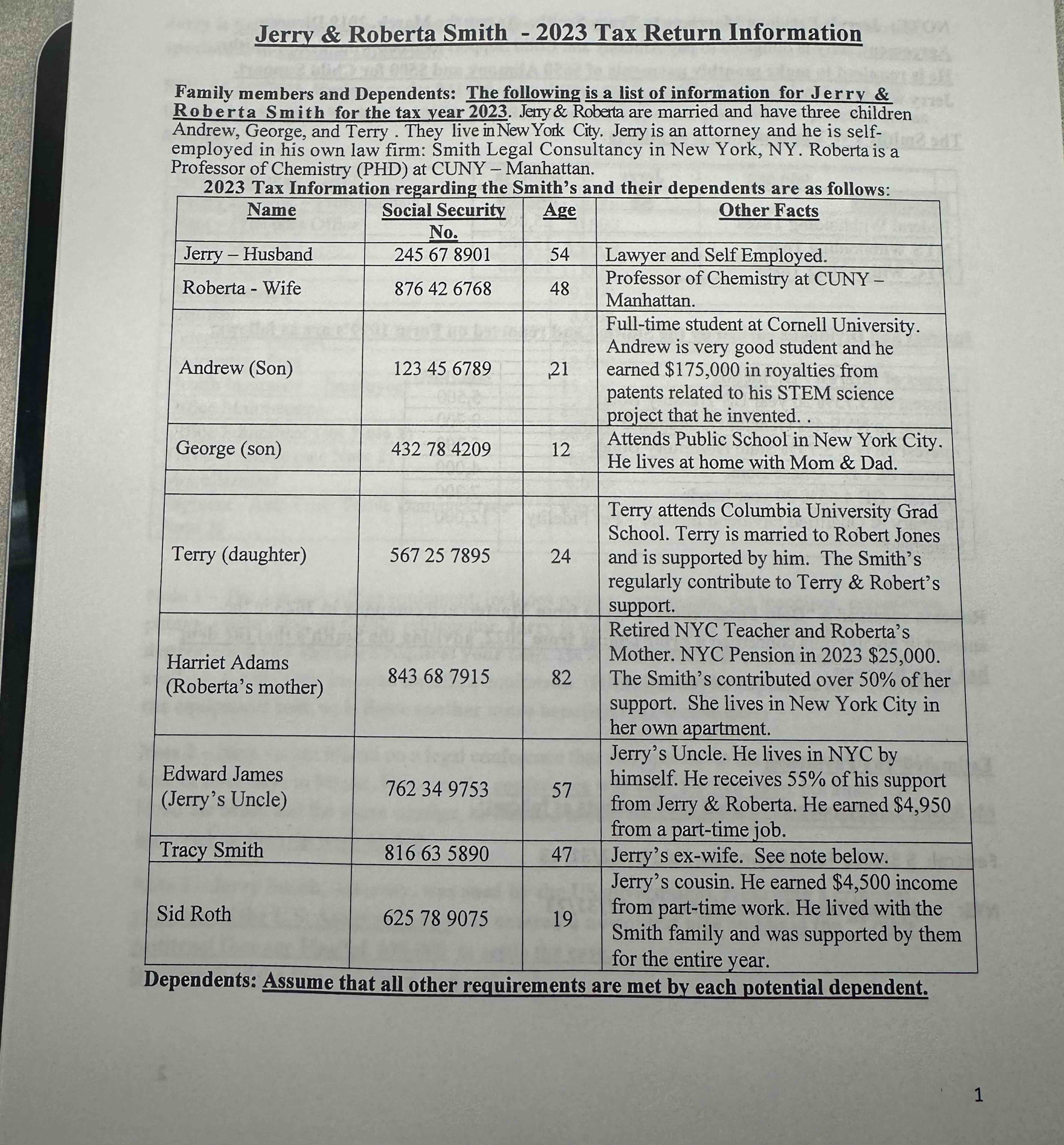 I need help with this tax problem: Here is what I