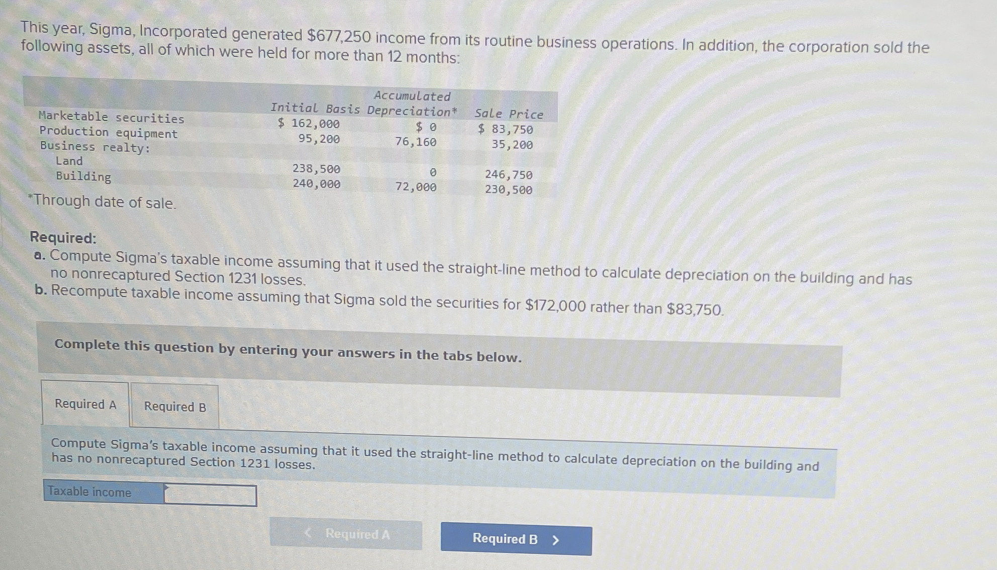 This year, Sigma, Incorporated generated $ 6 7 7