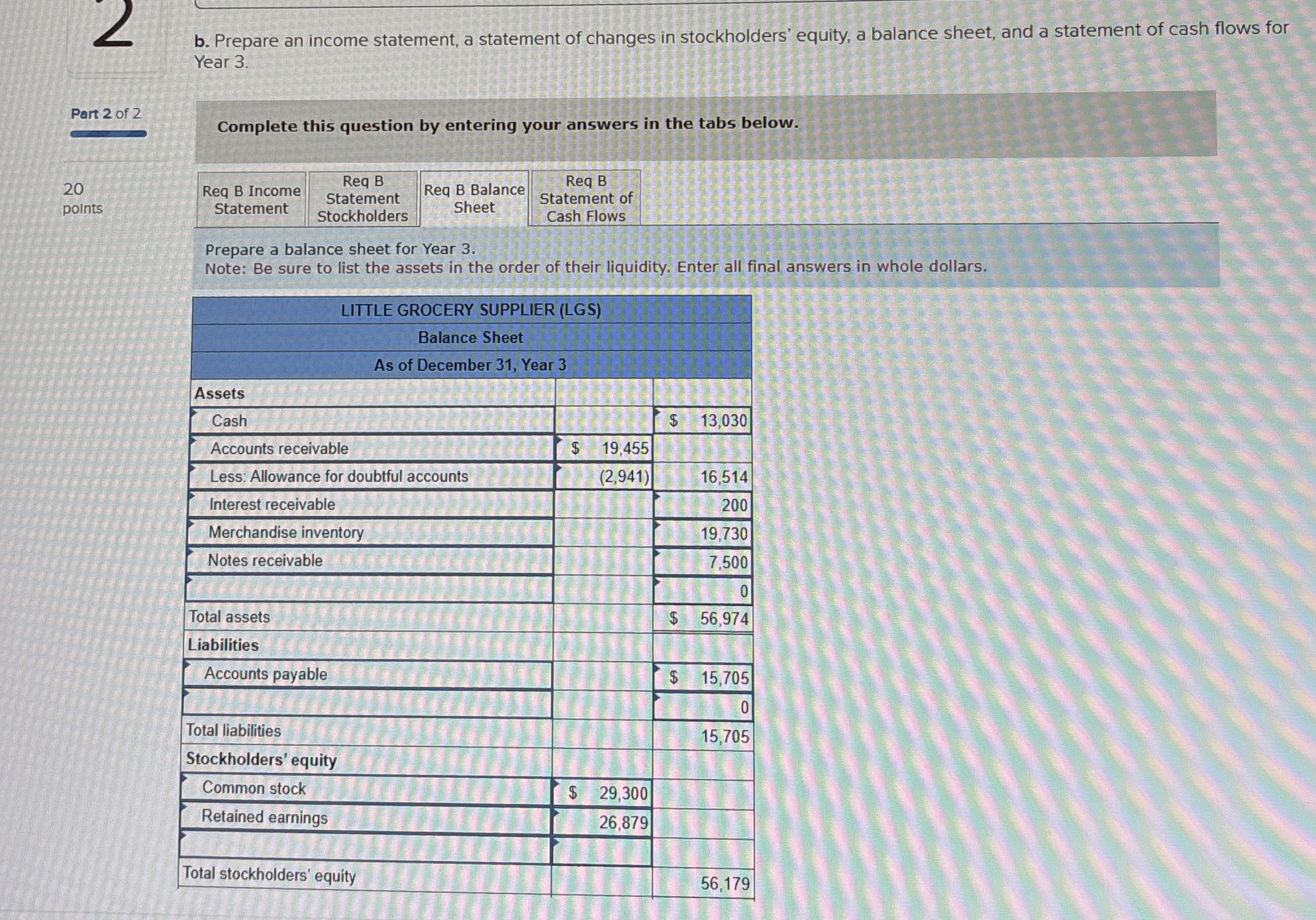 2 . following post - closing list of accounts was