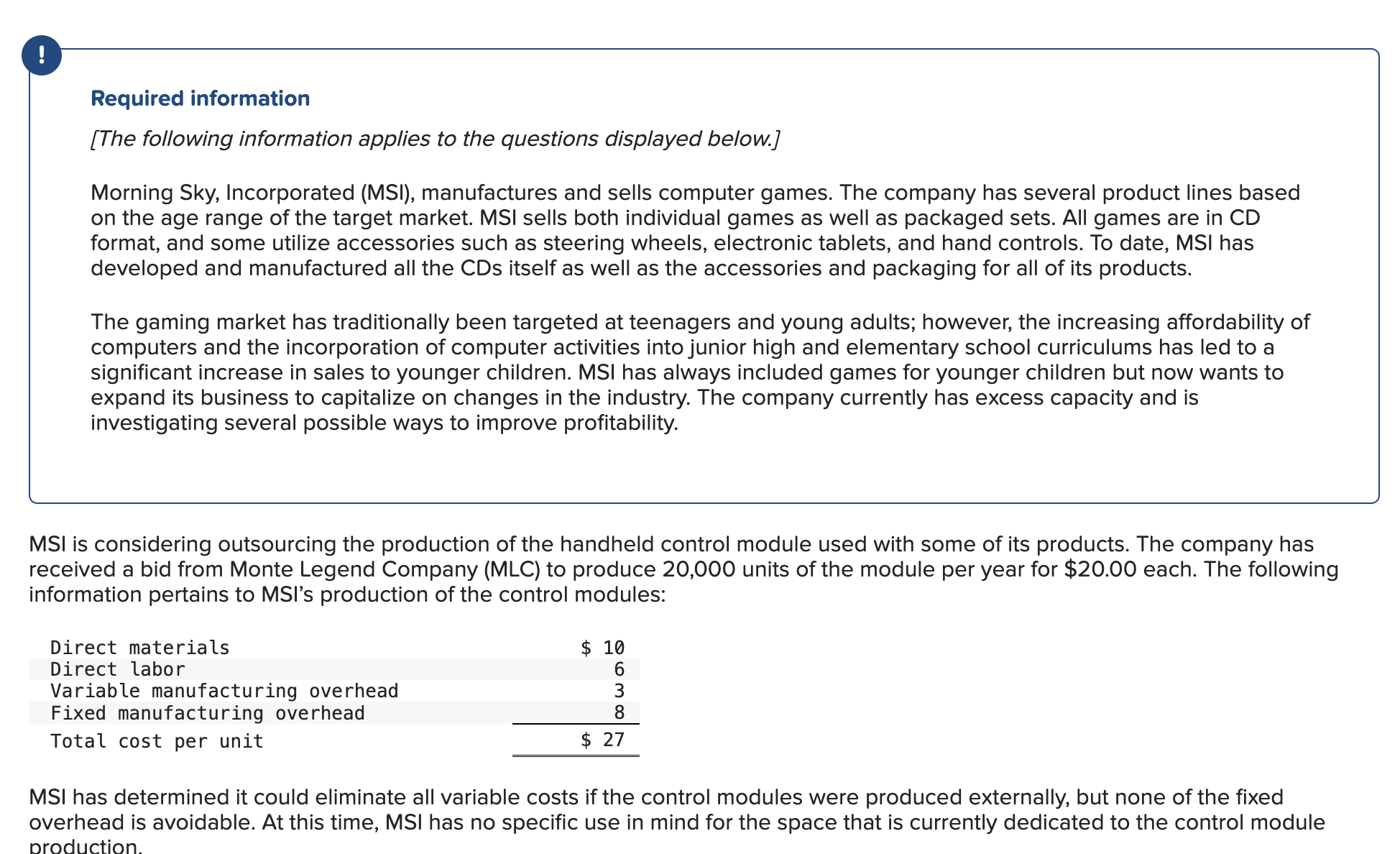 Required information [ The following information