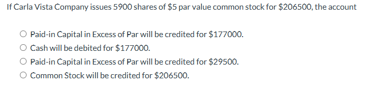 I f Carla Vista Company issues 5 9 0 0 shares o f