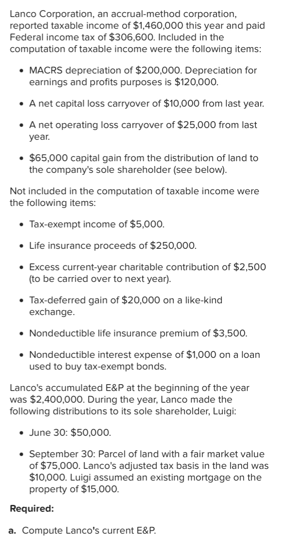 Lanco Corporation, an accrual - method