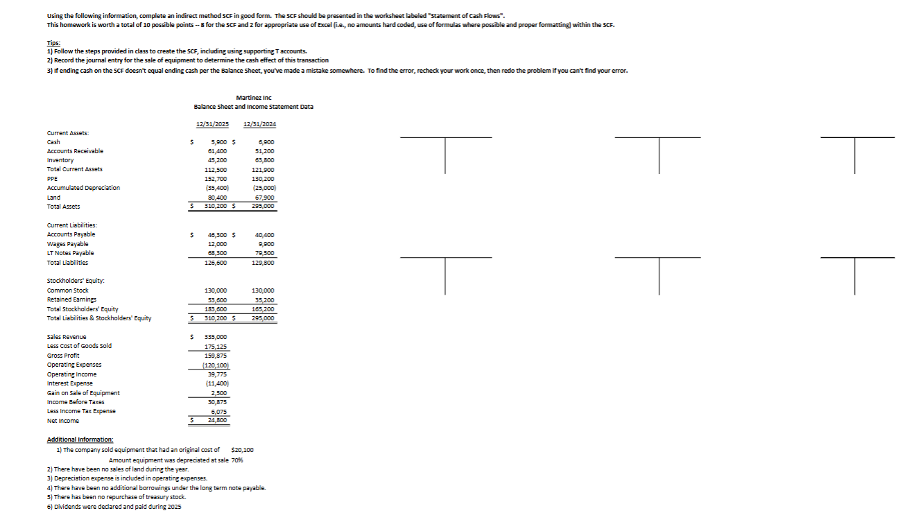 Using the following information, complete an