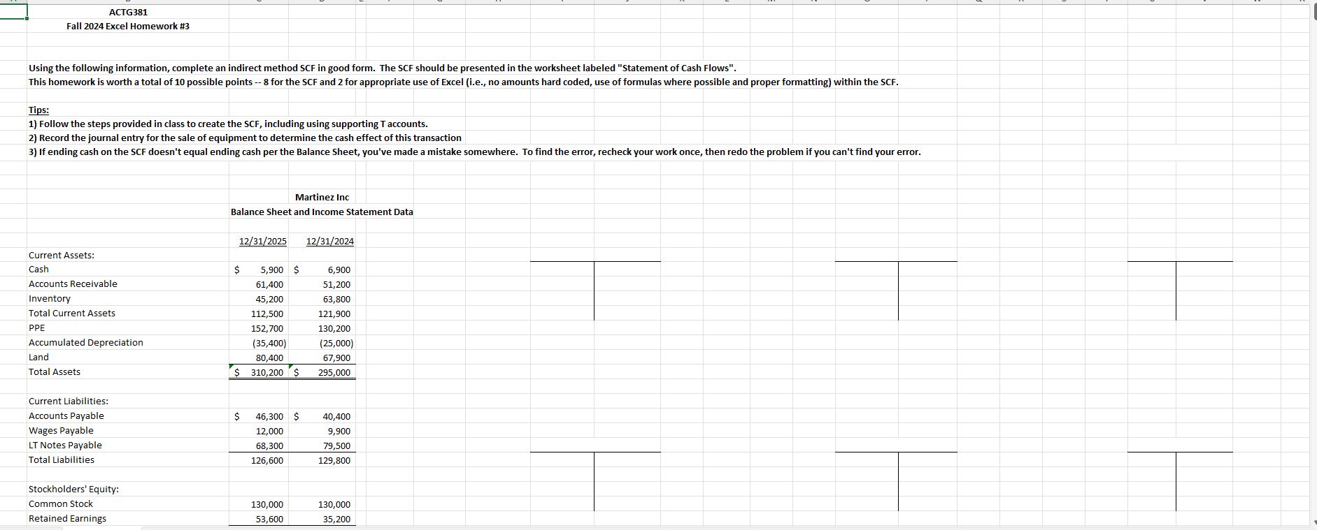 Using the following information, complete an