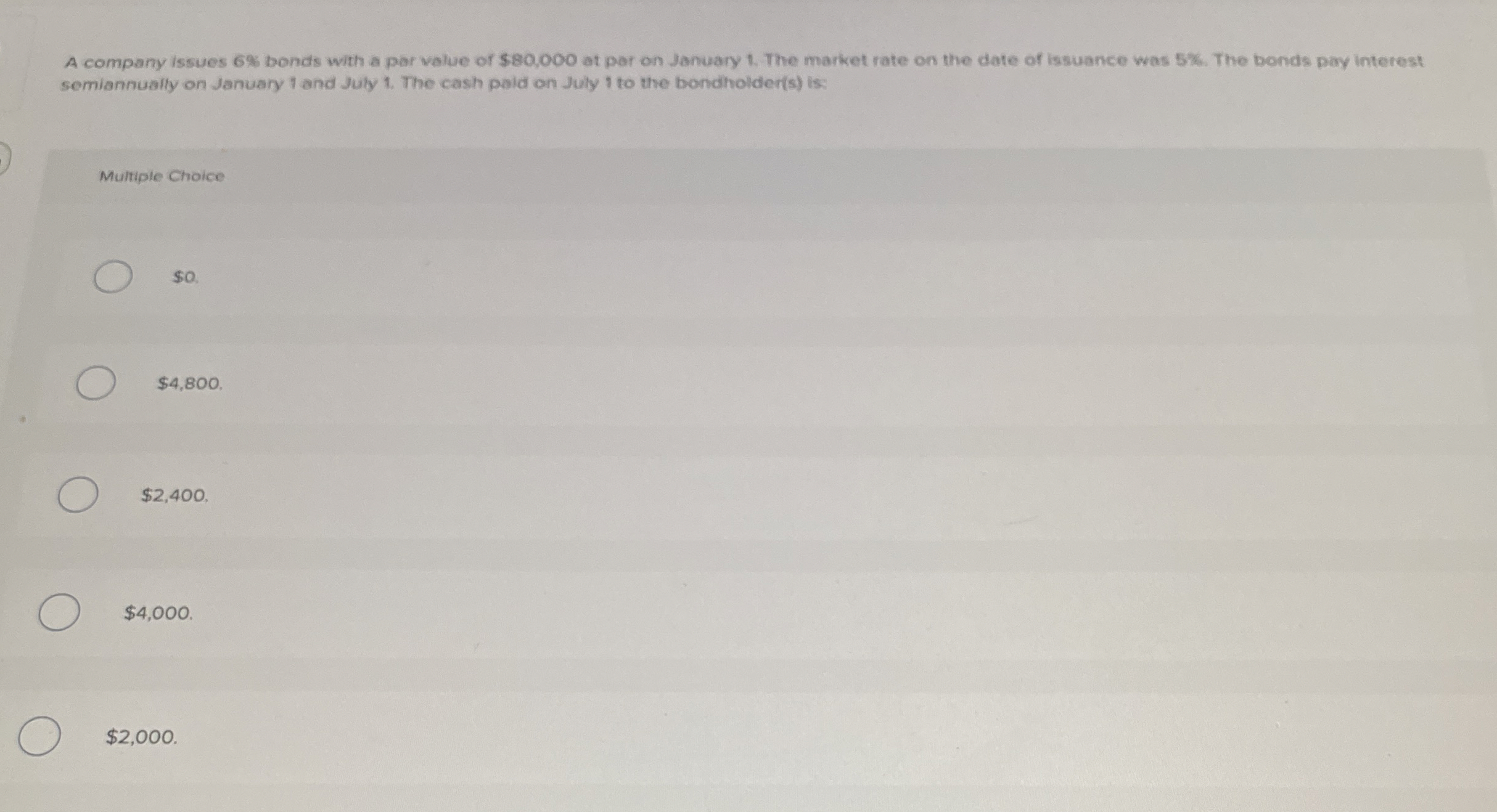 A company issues 6 % bonds with a par value of $