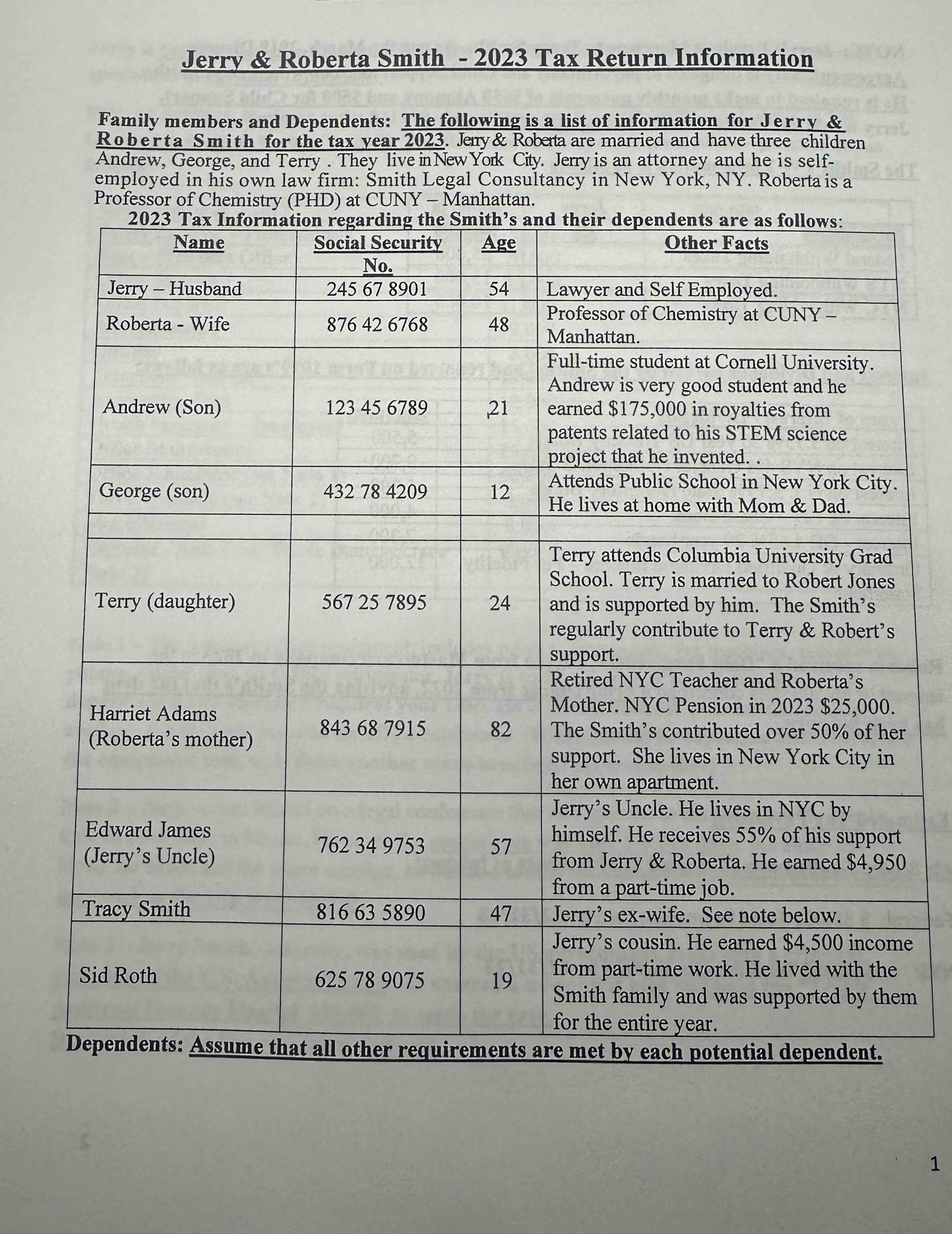 I need help with this tax problem: Here is what I
