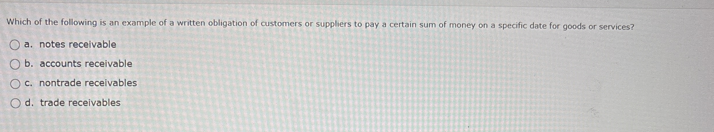 Which of the following is an example of a written