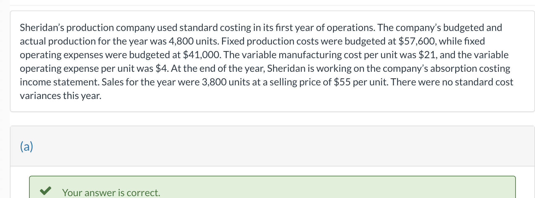 Sheridan's production company used standard