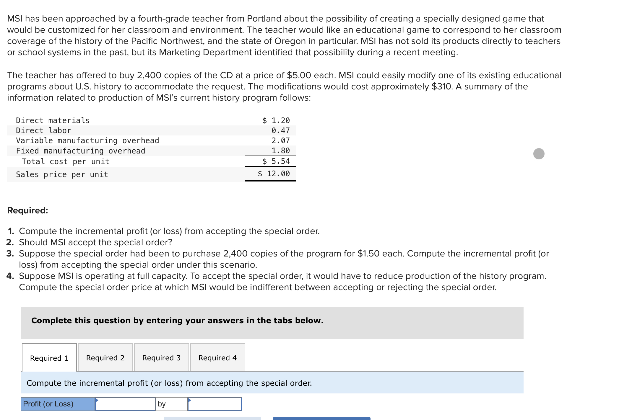 MSI has been approached by a fourth - grade