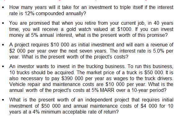 - How many years will it take for an investment