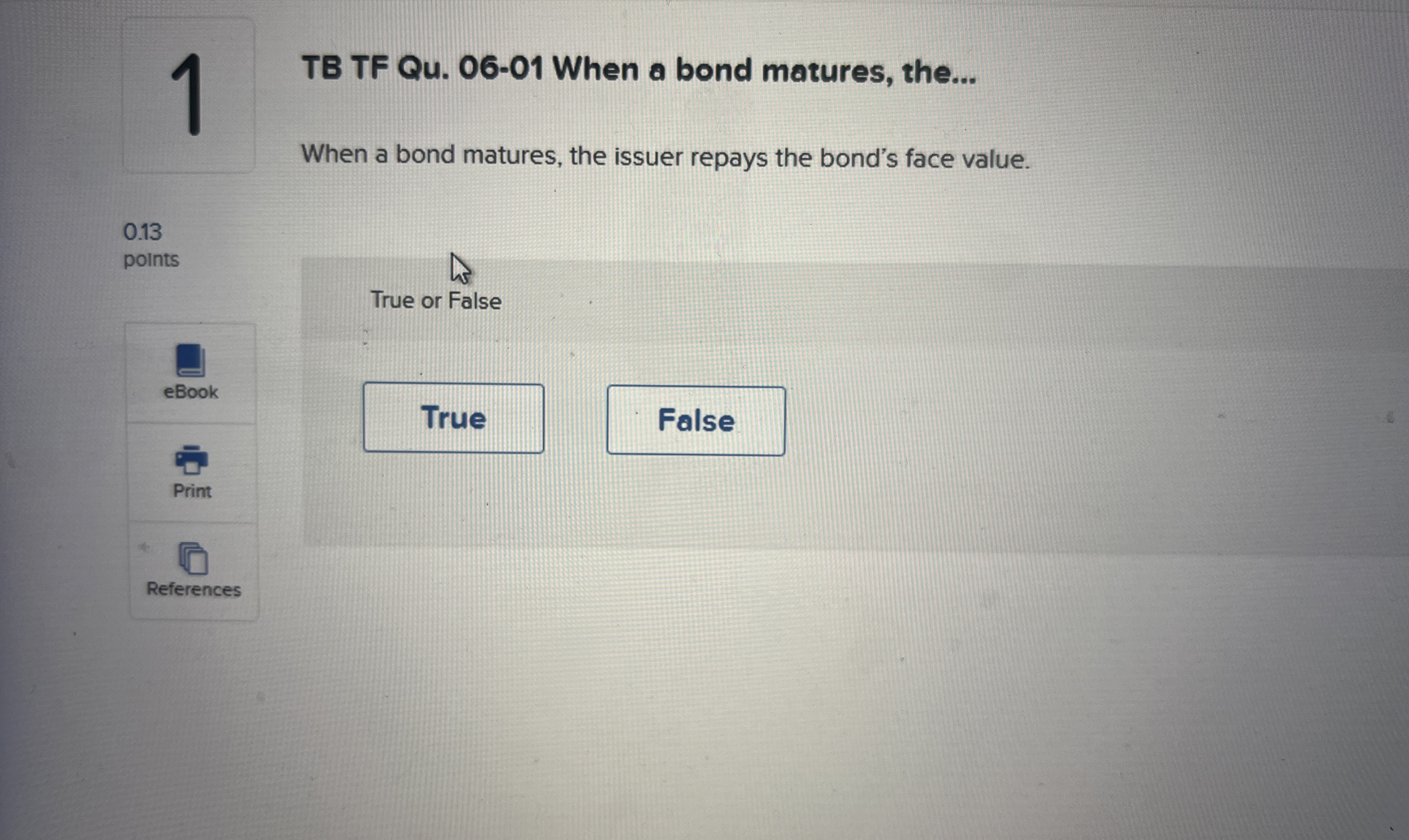 1 TB TF Qu . 0 6 - 0 1 When a bond matures,