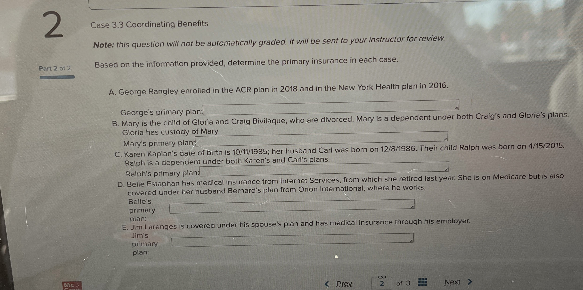 2 Case 3 . 3 Coordinating Benefits Note: this