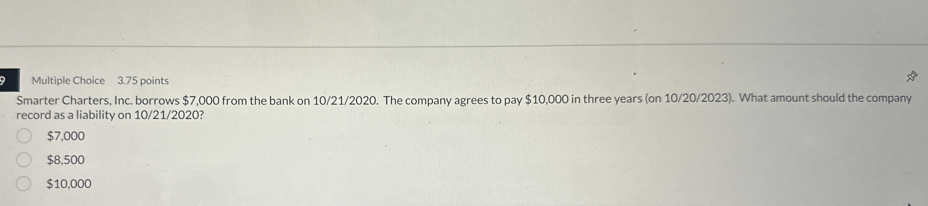 9 , Multiple Choice 3 . 7 5 points Smarter