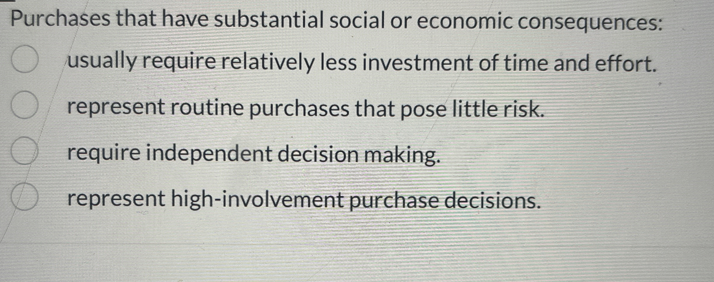 Purchases that have substantial social or