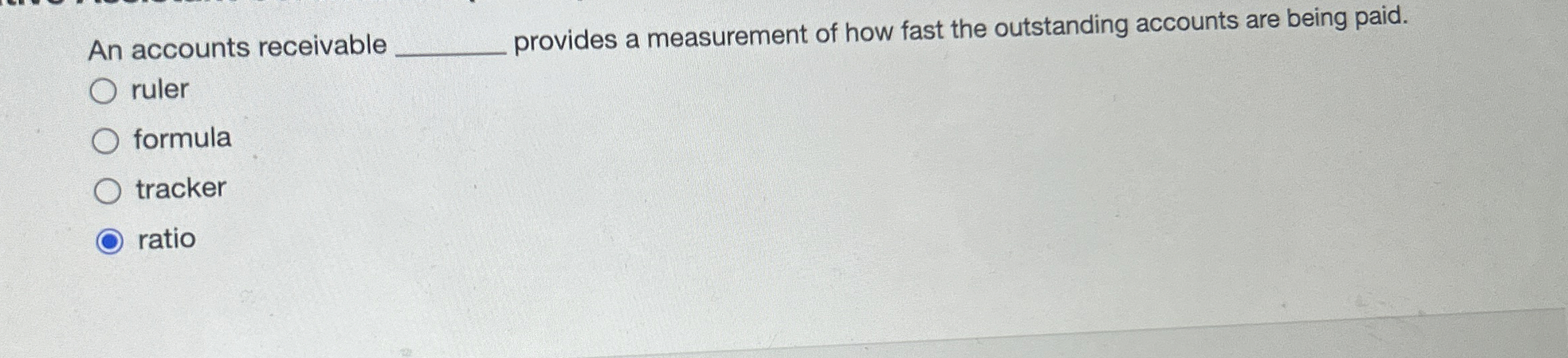 An accounts receivable q , provides a measurement