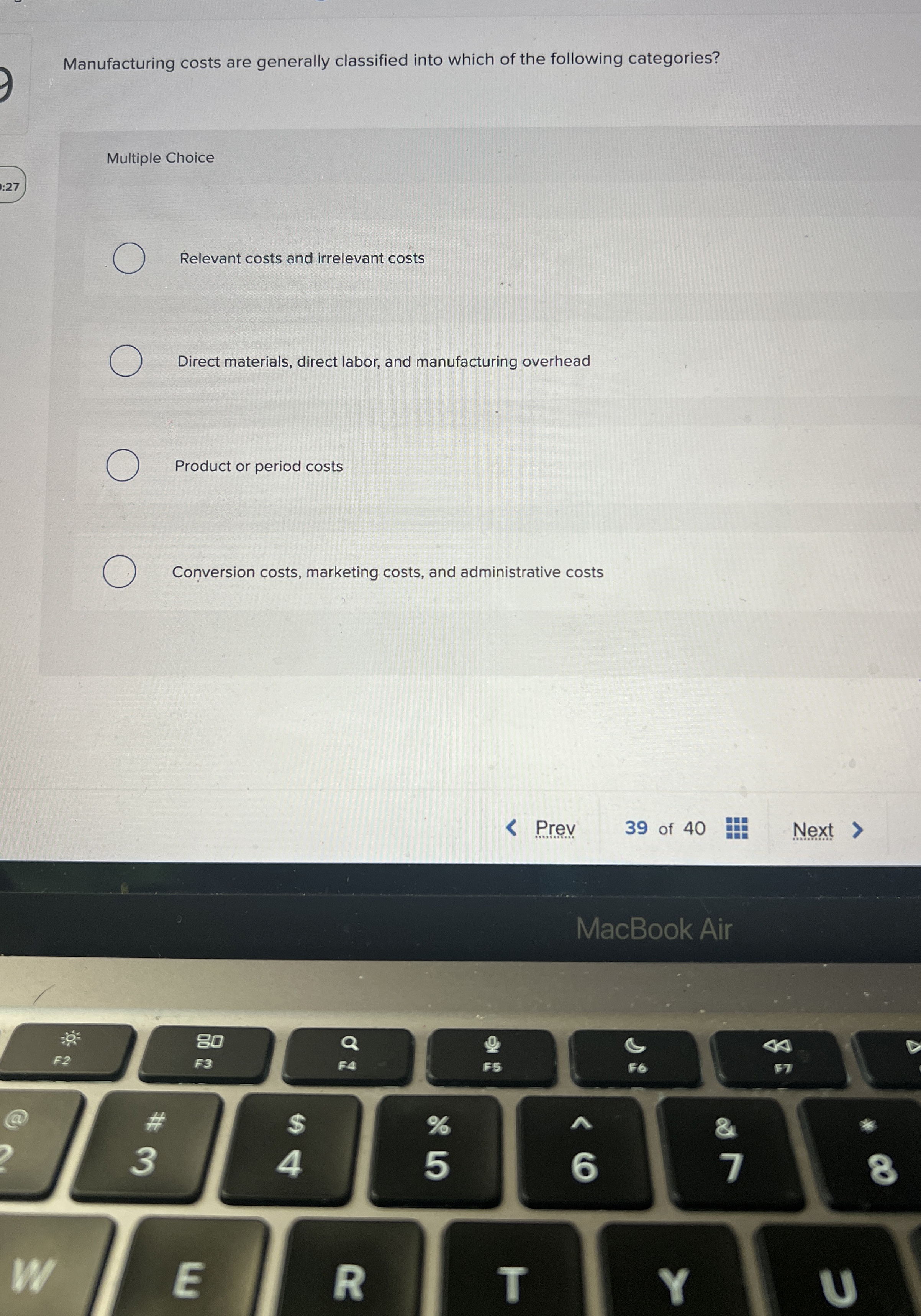 Manufacturing costs are generally classified into