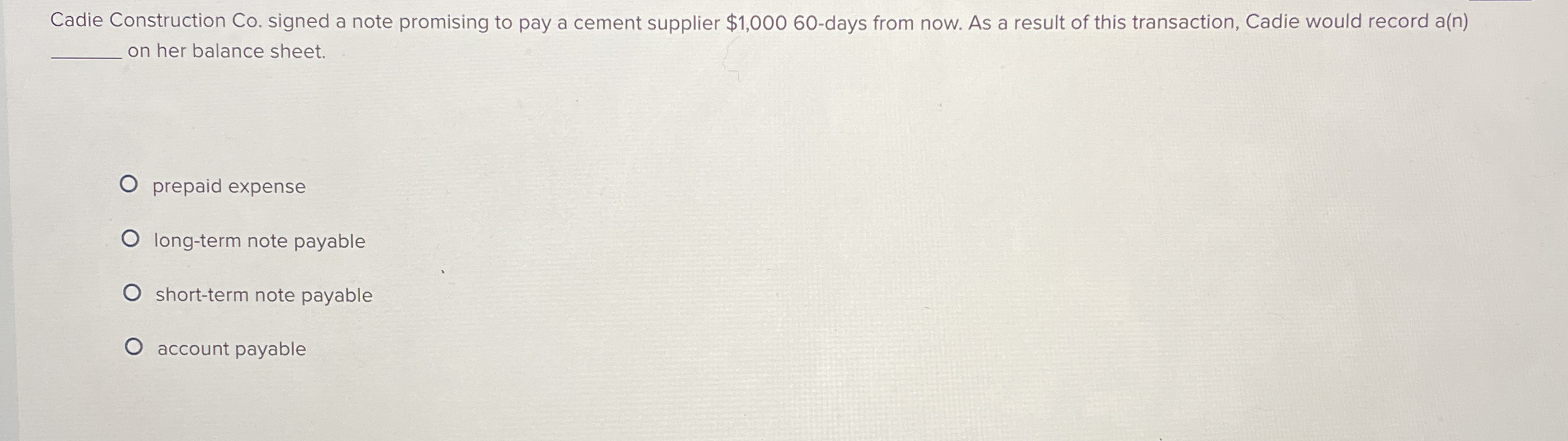 Cadie Construction Co . signed a note promising