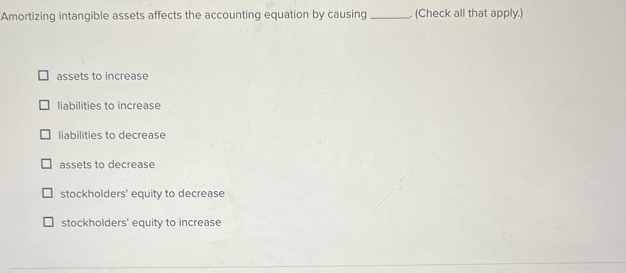 Amortizing intangible assets affects the
