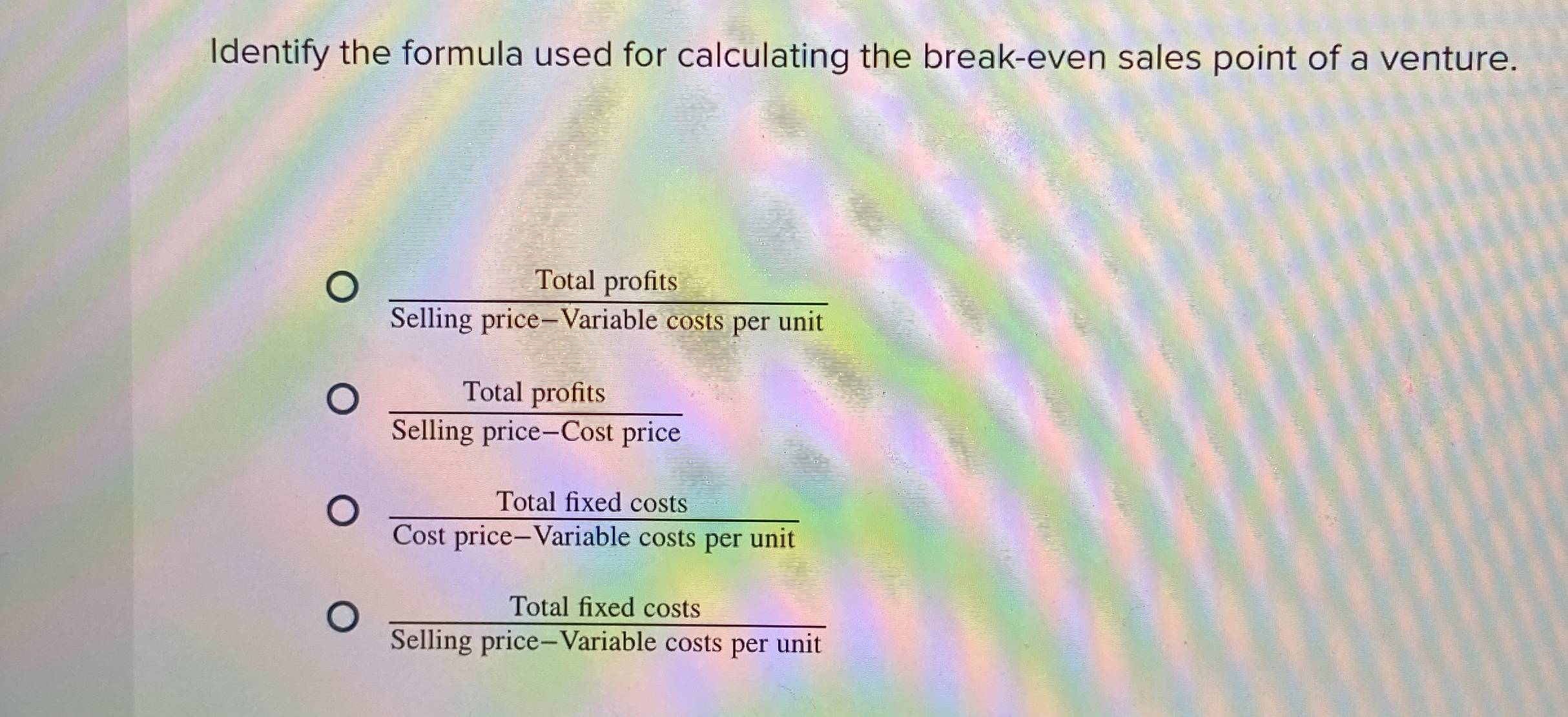 Identify the formula used for calculating the